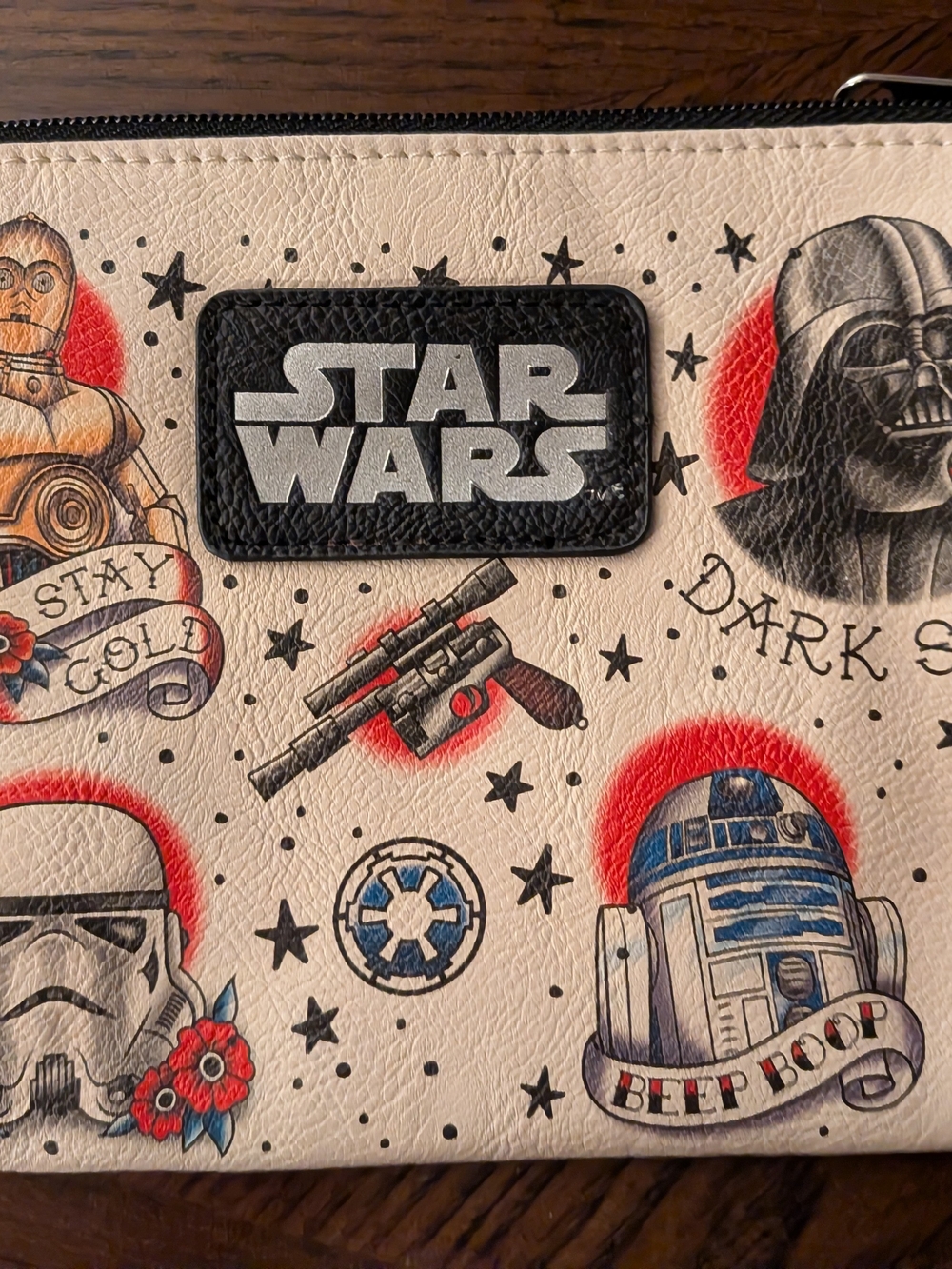 Star Wars Beige Tattoo Print Pouch